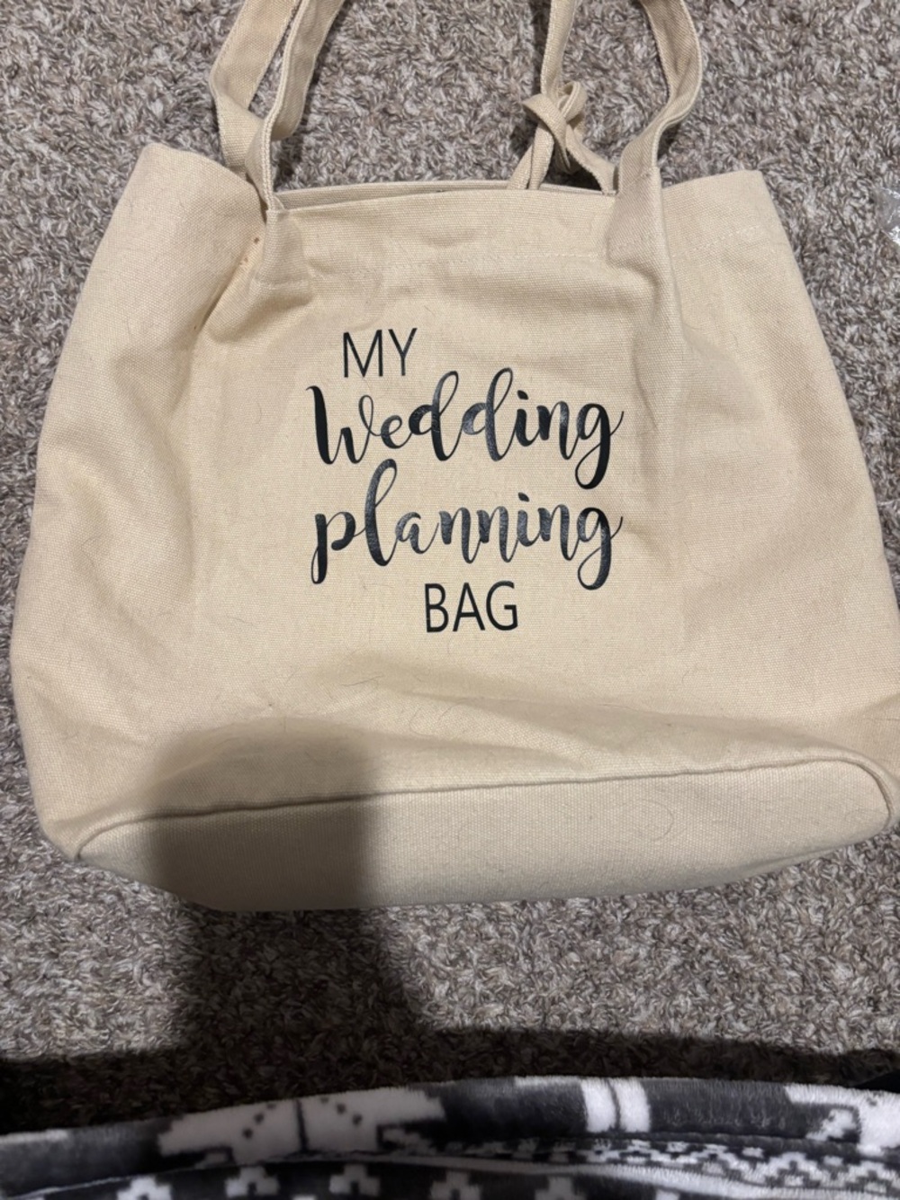 Canvas Wedding Planning Tote Bag - Cream